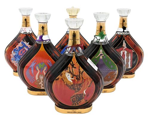 SET OF SIX ERTE COURVOISIER COGNAC 378073