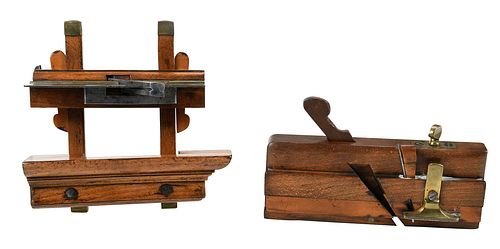 TWO BRITISH WOOD AND BRASS PLANERS19th