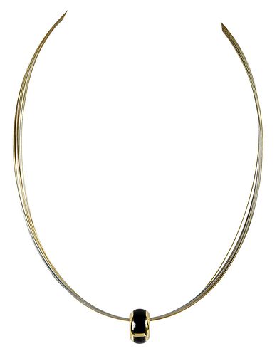 GOLD NECKLACEpendant/bead, black