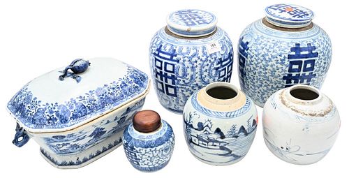 SIX PIECE CHINESE PORCELAIN GROUP,