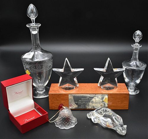 GROUP OF FIVE BACCARAT PIECES,