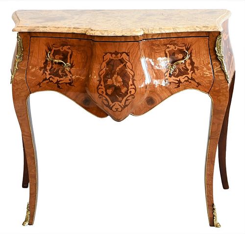 LOUIS XV STYLE MARBLE TOP COMMODE  3781a1