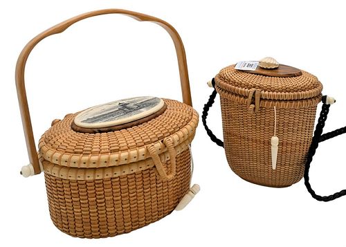 TWO NANTUCKET BASKETS, ONE SIGNED