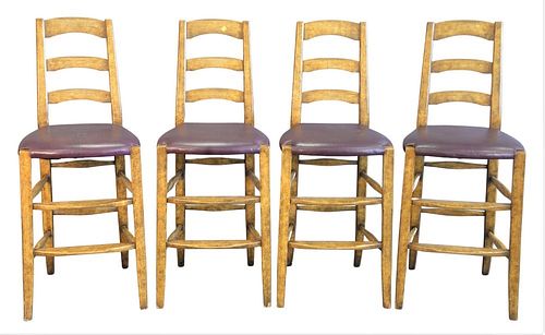 SET OF FOUR COUNTER TOP STOOLS,