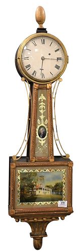 MAHOGANY BANJO CLOCK HAVING PAINTED 378222