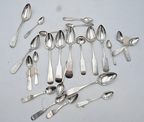 GROUP OF COIN SILVER SPOONS, TO