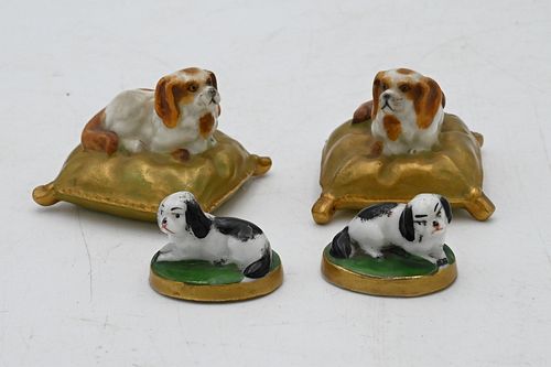 TWO PAIRS OF MINIATURE PORCELAIN