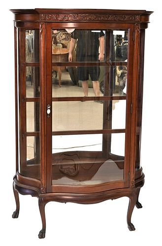 MAHOGANY VICTORIAN CRYSTAL CABINET  37824b