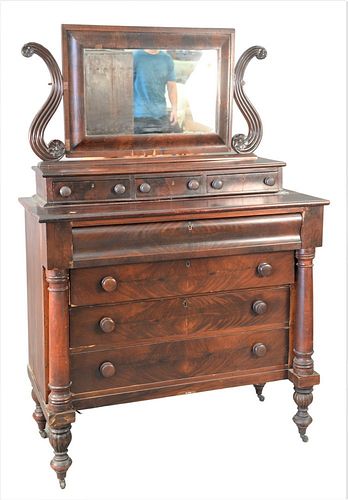 SHERATON MAHOGANY CHEST, HAVING