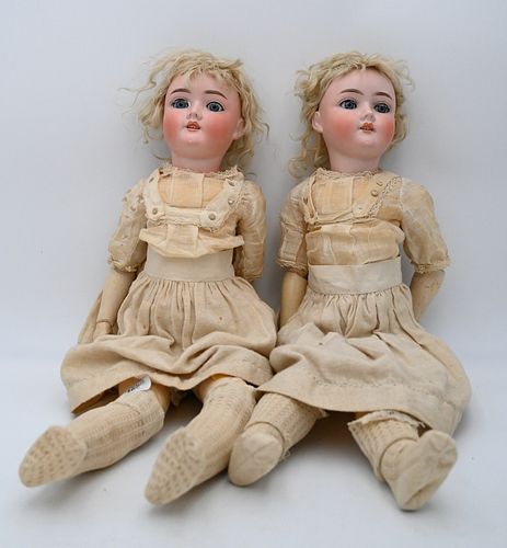 PAIR OF GERMAN BISQUE HEAD TWIN 37827a