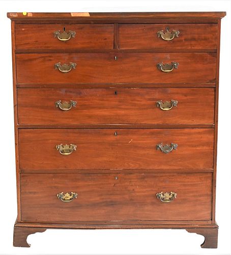 GEORGE III MAHOGANY TALL CHEST,