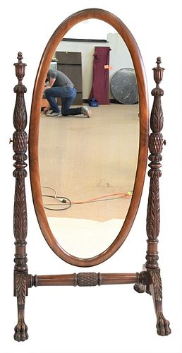 FEDERAL STYLE MAHOGANY CHEVAL MIRROR,