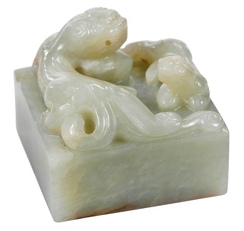 CHINESE JADE OR HARDSTONE SEAL 3782ec