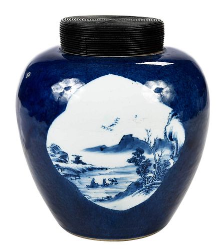 CHINESE POWDER-BLUE GLAZED PORCELAIN