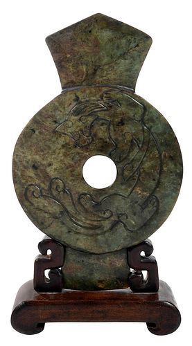 CHINESE CARVED JADE BI DISCbi disc 378326