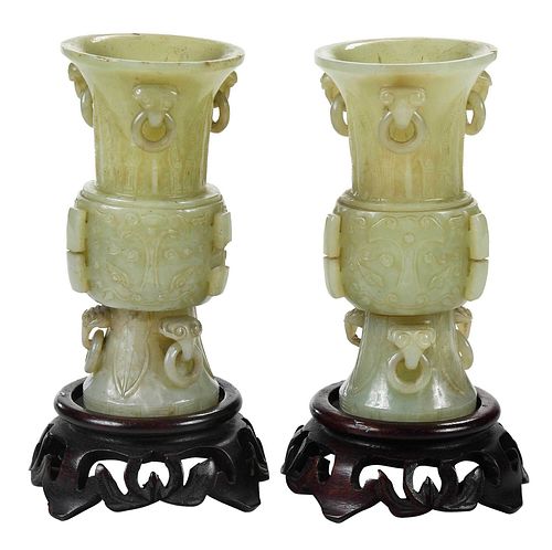 PAIR OF CHINESE JADE OR HARDSTONE 37832a