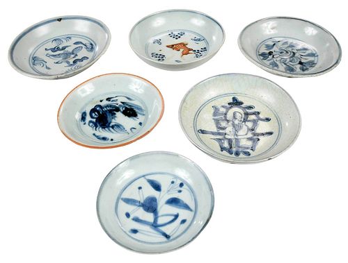 SIX CHINESE BLUE AND WHITE PORCELAIN 37833e