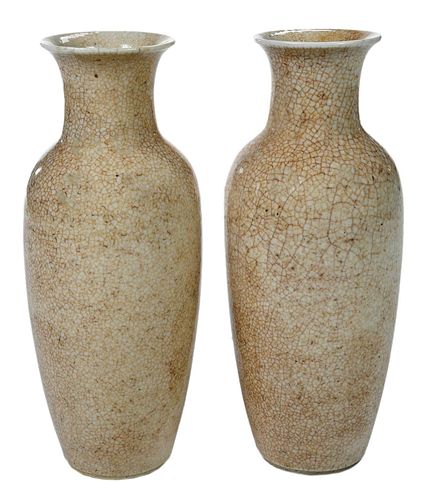 PAIR OF CHINESE CRACKLE GLAZED