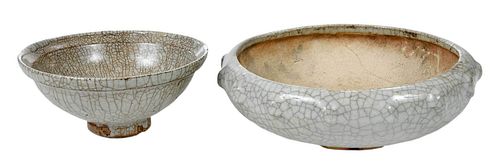 TWO CHINESE CELADON CRACKLE GLAZED 37835f
