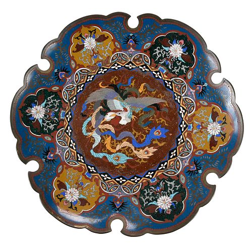 JAPANESE CLOISONN PHOENIX CHARGER19th early 378408