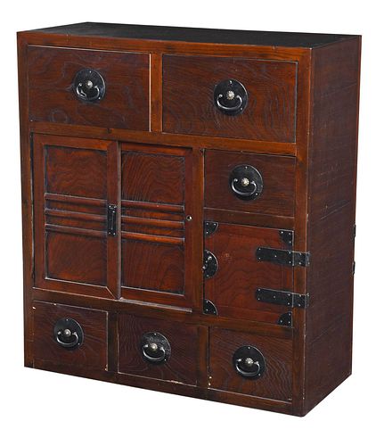 JAPANESE ELM DOUBLE SIDED TANSU20th