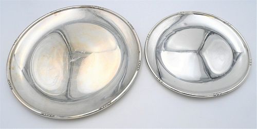 TWO LARGE STERLING SILVER ROUND