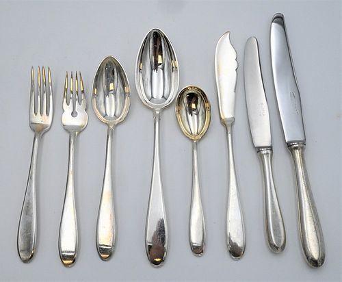 116 PIECE FRENCH SILVER FLATWARE 37841b