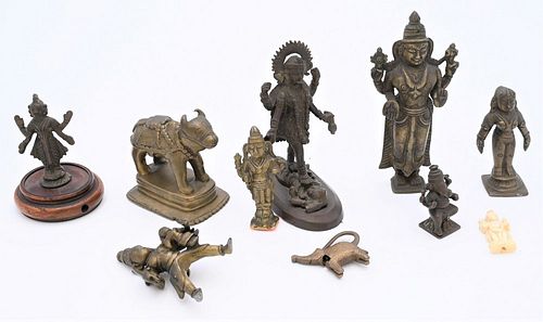 NINE PIECE BRONZE LOT TO INCLUDE