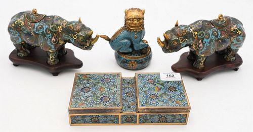 FOUR PIECE ASSORTED CHINESE CLOISONNE 3784af
