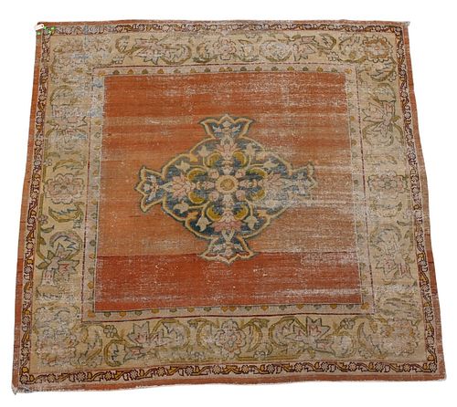 ORIENTAL CARPET WORN HAVING THREADBARE