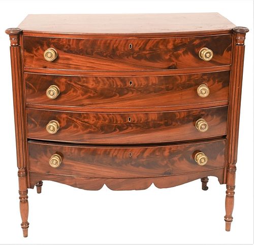 SHERATON MAHOGANY FOUR DRAWER CHEST 3784fd