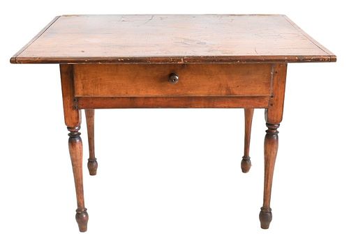 QUEEN ANNE MAPLE TAVERN TABLE WITH DRAWER,