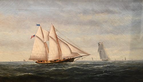 AMERICAN SCHOOL 19TH CENTURY SCHOONER 378524