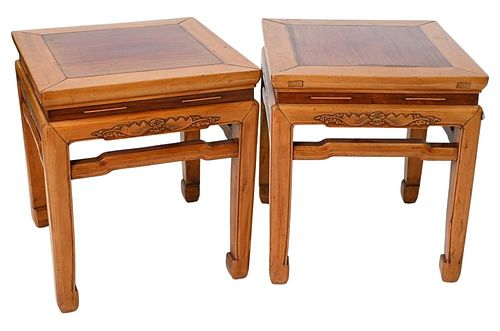PAIR OF CARVED CHINESE STANDS HAVING