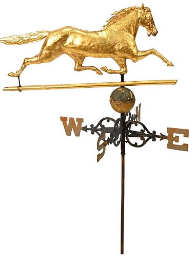 COPPER RUNNING HORSE WEATHERVANE HAVING