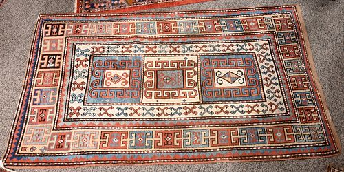 KAZAK ORIENTAL THROW RUG 19TH CENTURY  3785f1