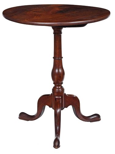 CHIPPENDALE MAHOGANY TILT TOP CANDLESTANDprobably