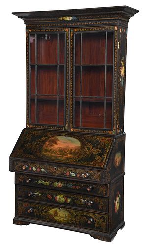 FINE VICTORIAN PAINT DECORATED SECRETARY