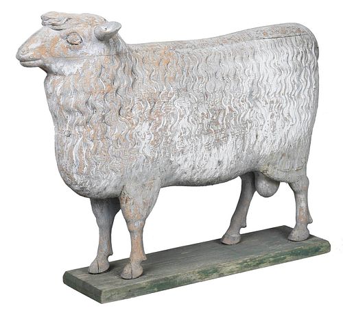 RARE AMERICAN CARVED PAINTED SHEEP