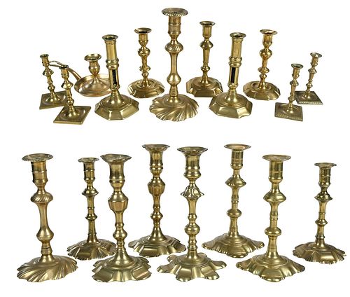 COLLECTION OF BRASS CANDLESTICKSBritish  37876e