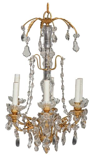 FINE GILT BRONZE CRYSTAL CHANDELIER  37878a