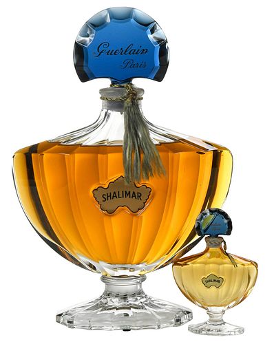 TWO GUERLAIN SHALIMAR GLASS PERFUMESFrench  3787a2