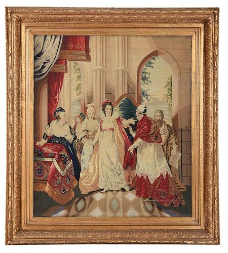 LARGE FRAMED CONTINENTAL NEEDLEWORKearly 3787c2