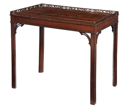 CHIPPENDALE CARVED MAHOGANY SILVER 378808