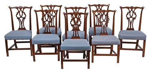 SET OF EIGHT CHIPPENDALE MAHOGANY 37880b