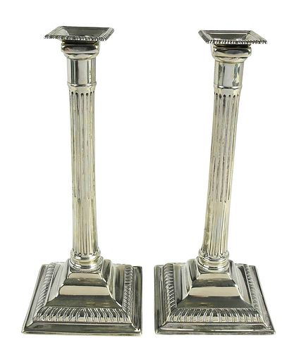 PAIR OF CHINESE PAKTONG CANDLESTICKSprobably