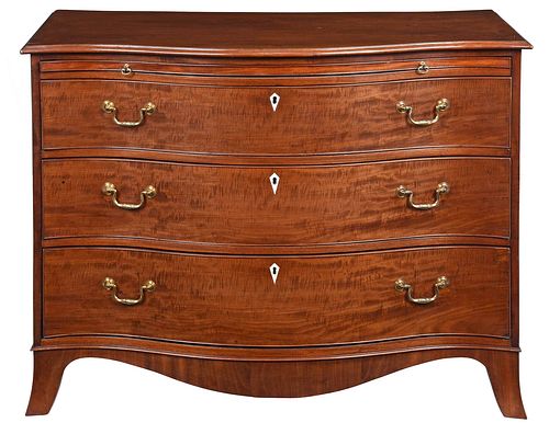 GEORGE III FIGURED MAHOGANY SERPENTINE