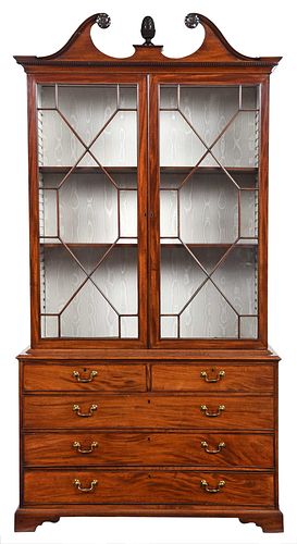 GEORGE III MAHOGANY BOOKCASE CABINETBritish,