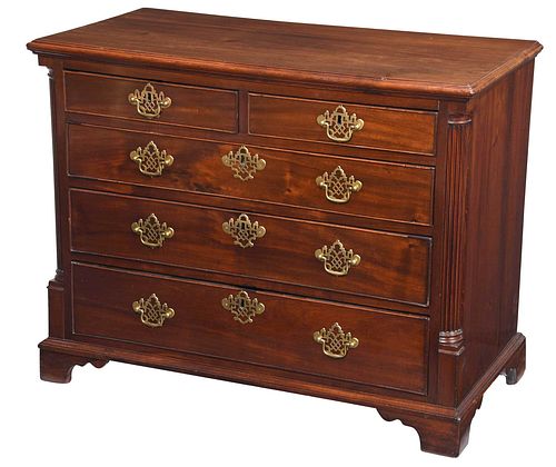 GEORGE III FIGURED MAHOGANY FIVE 37881f