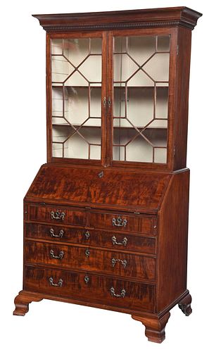 CHIPPENDALE HIGHLY FIGURED MAHOGANY 37882a